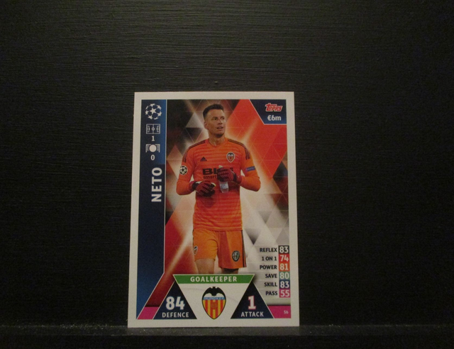 NETO - UEFA Champions League Match Attax 2018/19 Original Trading Card #56