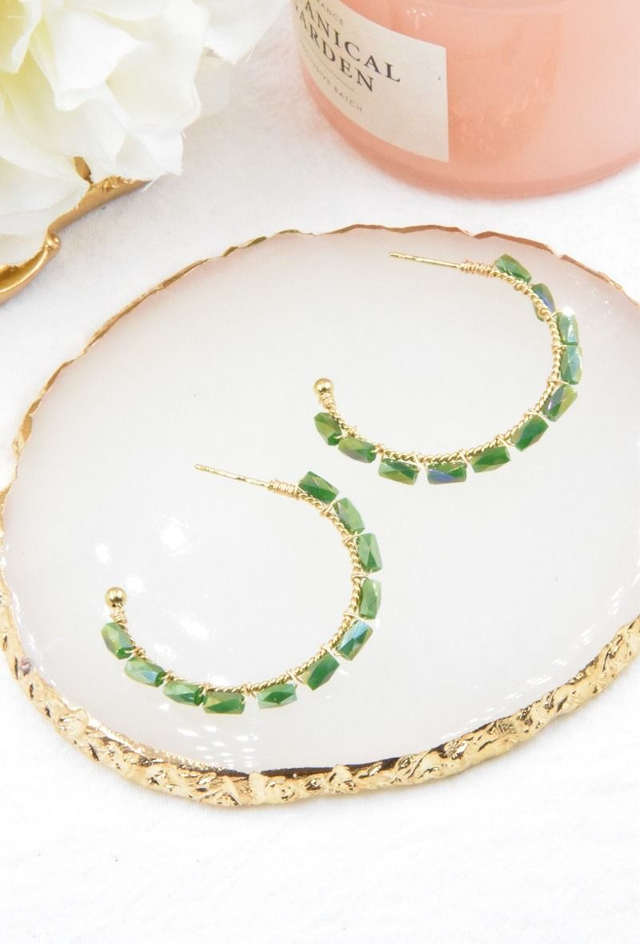 Boucles d'oreilles Pierres Vertes