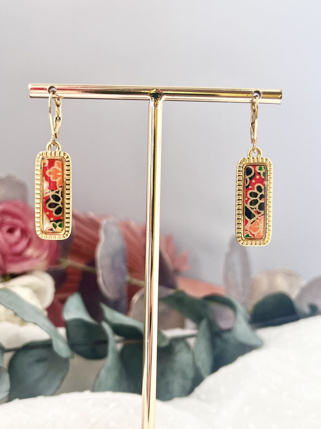 Boucles d’oreilles papier japonais