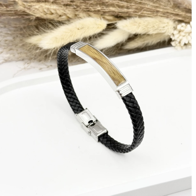 Bracelet cuir tressé 