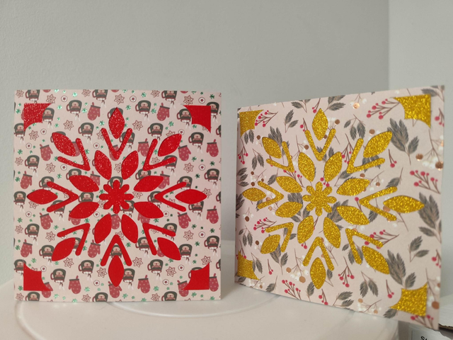 Carte flocon paillette 