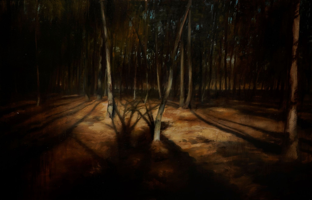 Jesień w lesie bukowym 100x120 olej płótno 2022 oprawiony