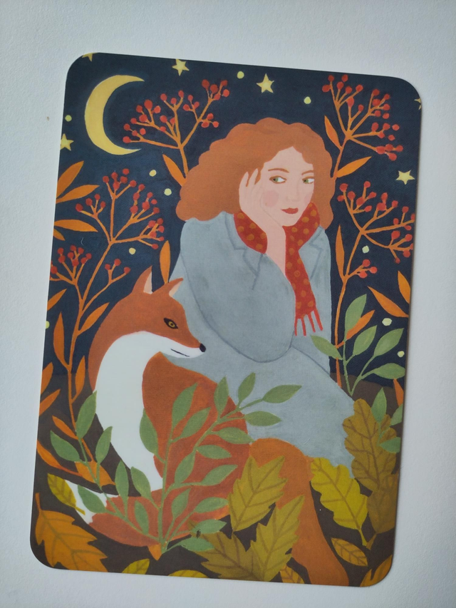 Postkaart "Vos in de nacht"