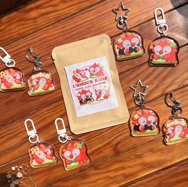 2 Porte-clés Aléatoire - L'amour Kipik Gacha