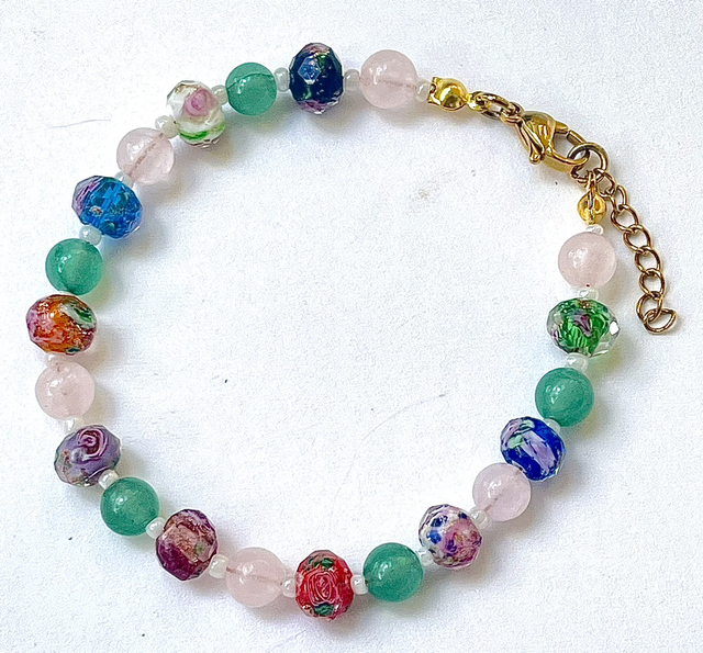 B102 - Bracelet perles bohèmes lampwork