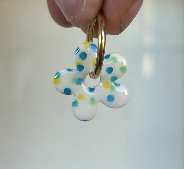 FLORA | Motifs Pois bleu vert jaune