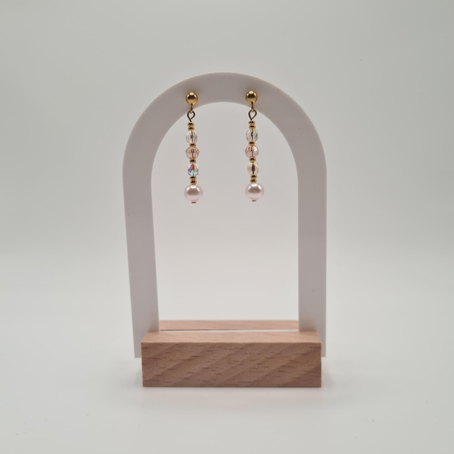 Santorin rose/doré (Boucles d'oreilles)