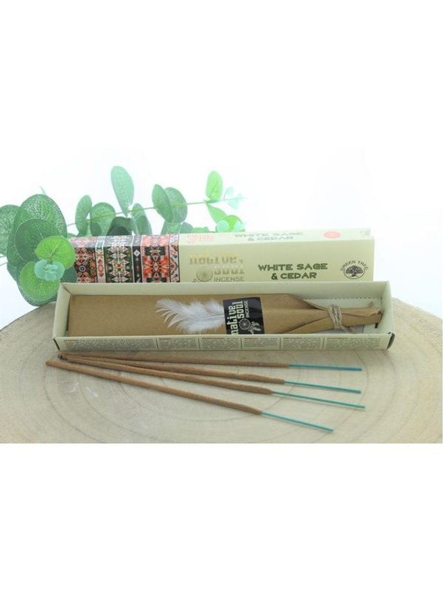 Encens Green Tree Native Soul Sauge Blanche et Cèdre - 15 grs