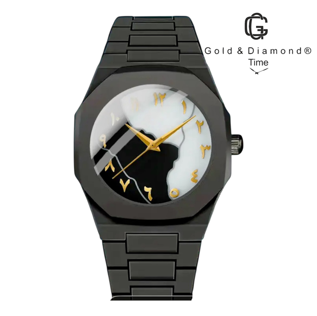 Orologio FIRST Gold &amp; Diamond®️Time Nero Bianco
