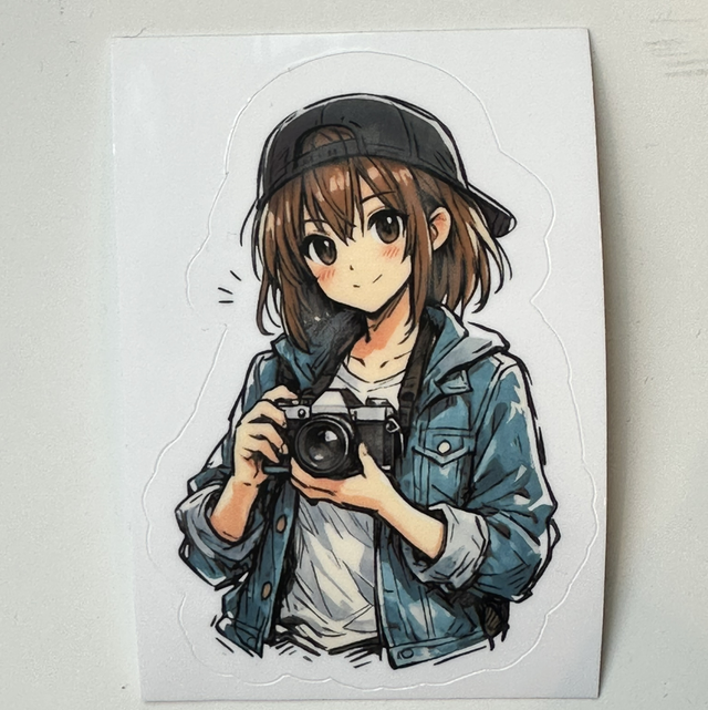 Anime-Sticker blau