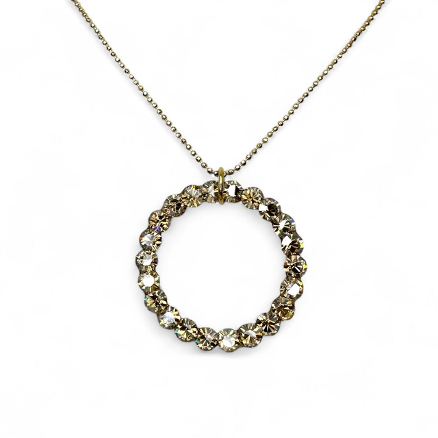 MAGIC CIRCLE MEDIUM Anhänger & Kette, Golden Shadow, Champagner, vergoldet