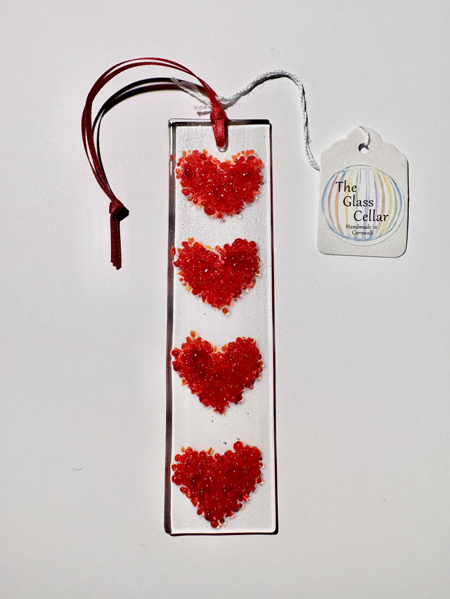 Frit Red Hearts Oblong Hanger
