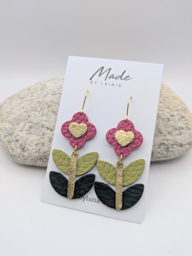 Scandi Flower Drop Earrings