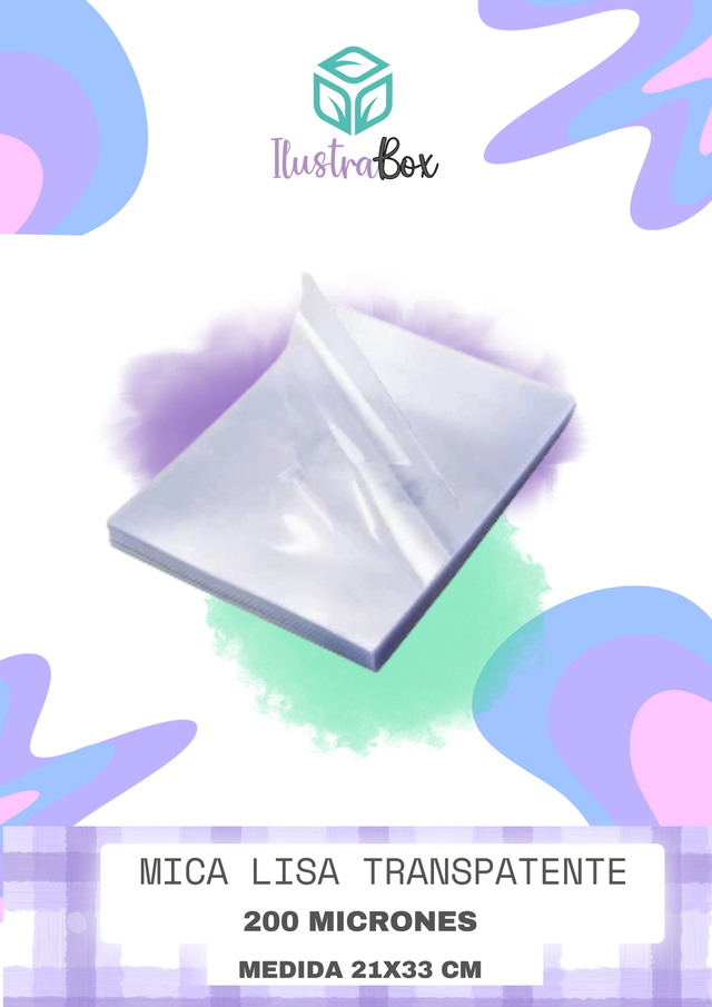 MICA LISA TRANSPARENTE DE 200 MICRENES 22X33 CM