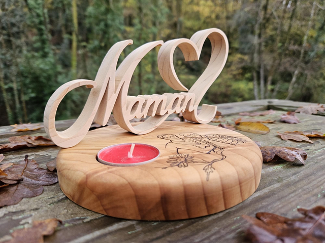Bougeoir en bois massif • SUR COMMADE