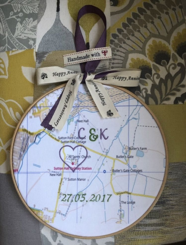 Bespoke personalised anniversary hoop 