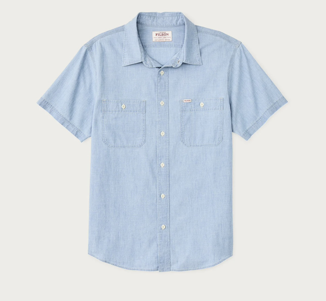 Filson Chambray Short Sleeve Shirt Light Indio Chambra 