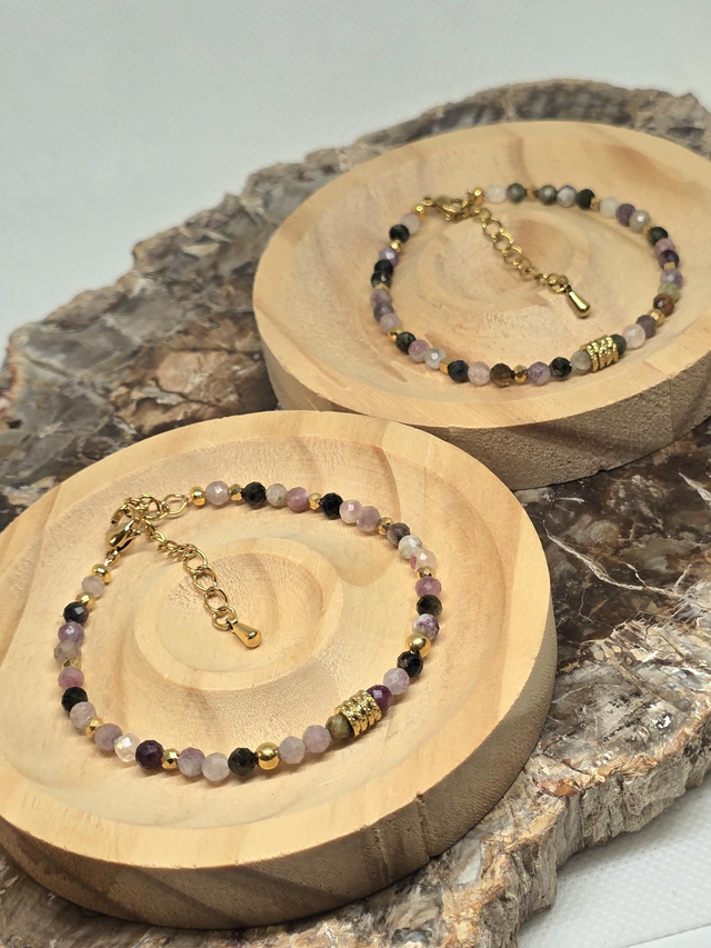 Bracelet Tourmaline multicolore 0,4 cm