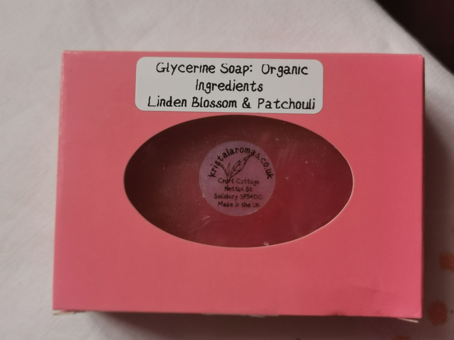 Glycerine Soap (Organic Ingredients) Linden Blossom &amp; Patchouli  90g approx