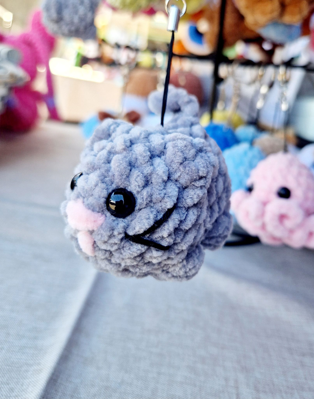 Porte Clés Chat Gris