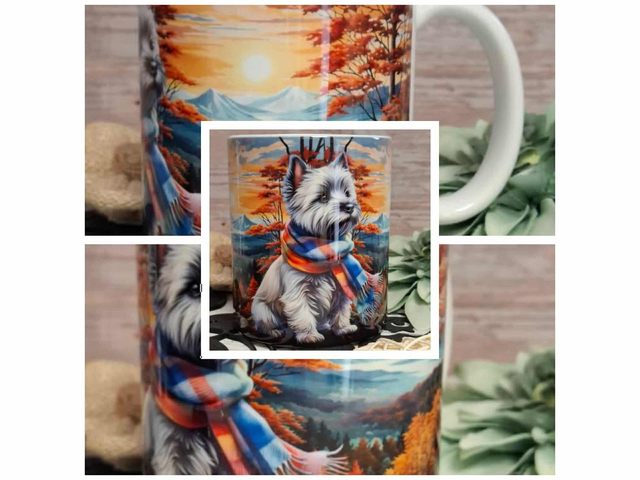 Mug blanc cairn terrier d automne