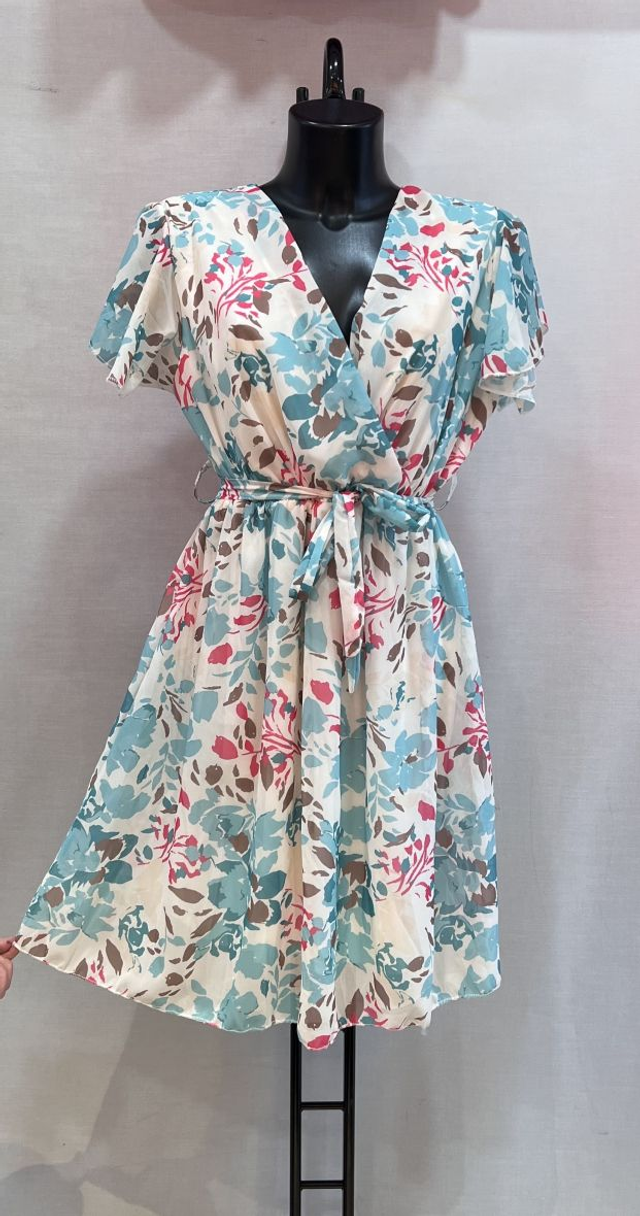 Robe imprimé vert d'eau