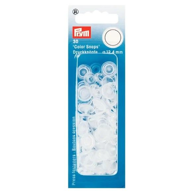 Drukknopen 12,4mm transparant naaivrij Prym (393199) 30 stuks