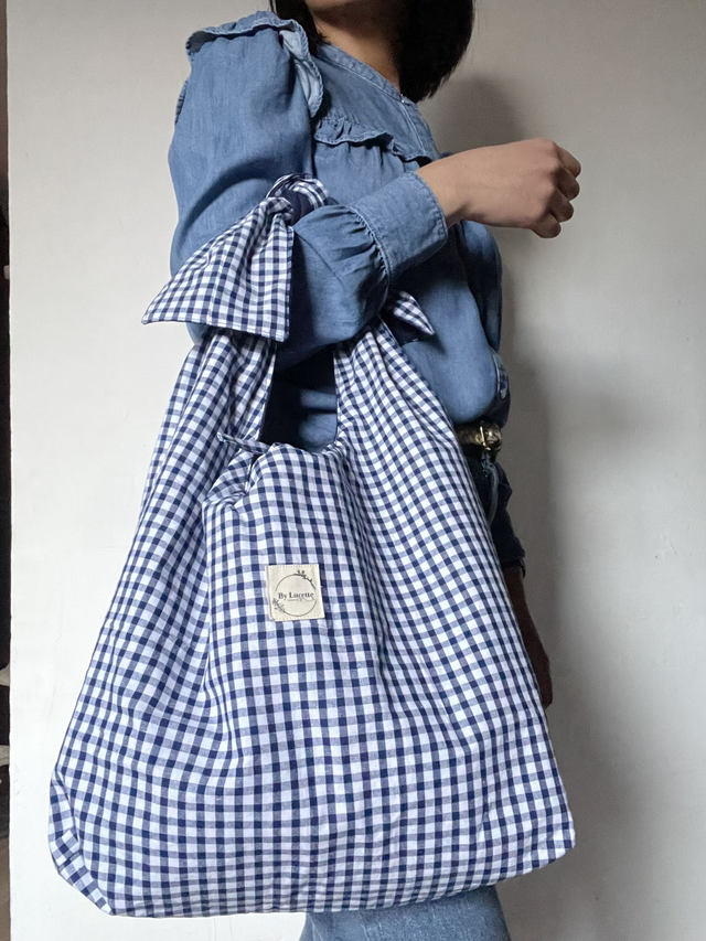 Sac à nouer bleu marine grand modèle 
