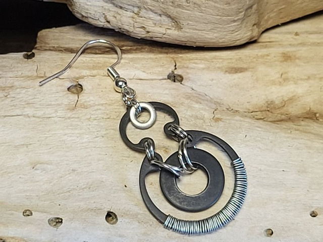 Boucles d'Oreilles Néo Circlips "Spirales d'Acier"
