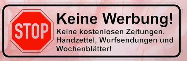 Aufkleber "Stopp Keine Werbung"