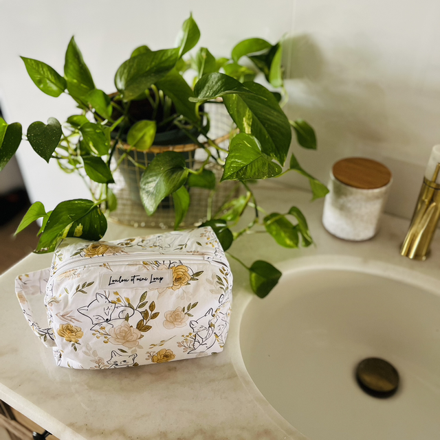 Trousse de toilette grand format "Renard floral"