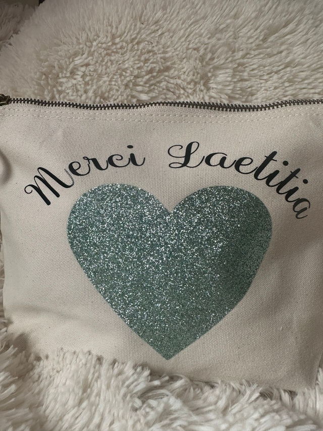 Pochette en coton Maitresse Atsem Nounou avec prénom