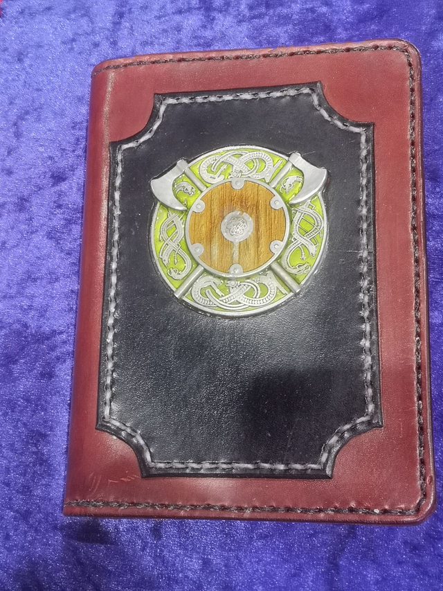 A6 Sketchbook cover in real leather and Pewter