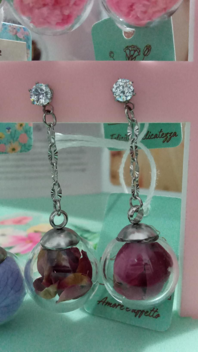 Orecchini " love" rosa