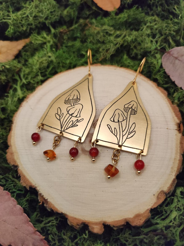 Boucles d&#039;oreilles champignons