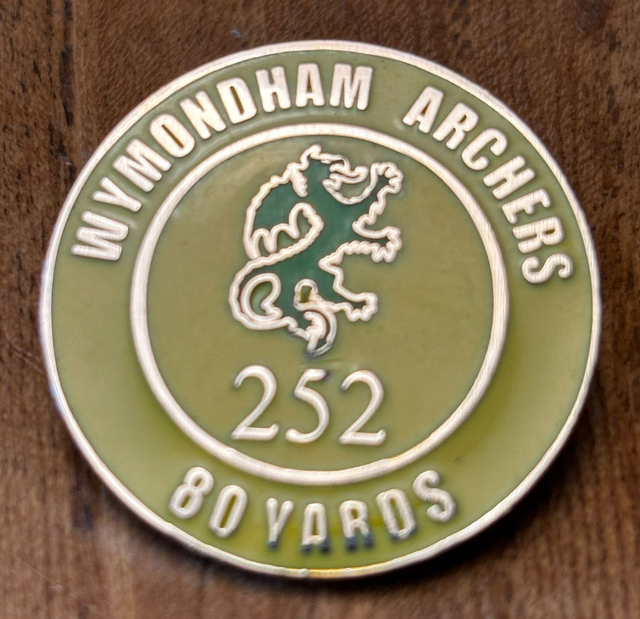 252 Badges - 80yds Gold (Outdoors Only - Adjusted Distances Apply)
