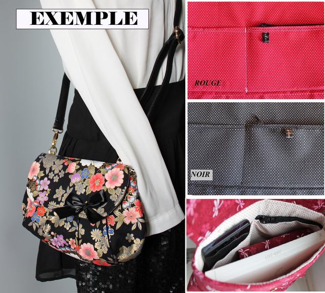 Sac forme pochette "Nami" noir doré