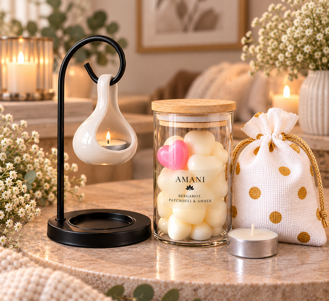 Teardrop Hanging Wax Burner - White Gift Set 