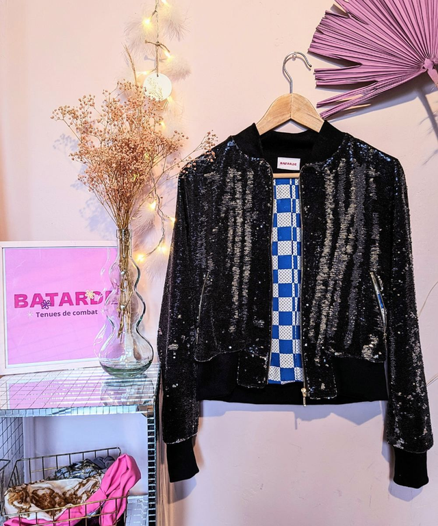 Veste Bombers Sequins Réversibles