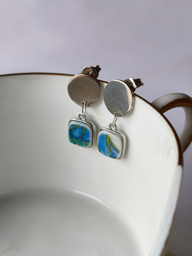 Boucles d&#039;oreilles pendantes - porcelaine - Charles Field Haviland - no.3