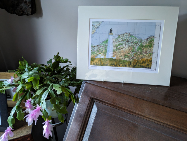 Covesea Lighthouse on a vintage map