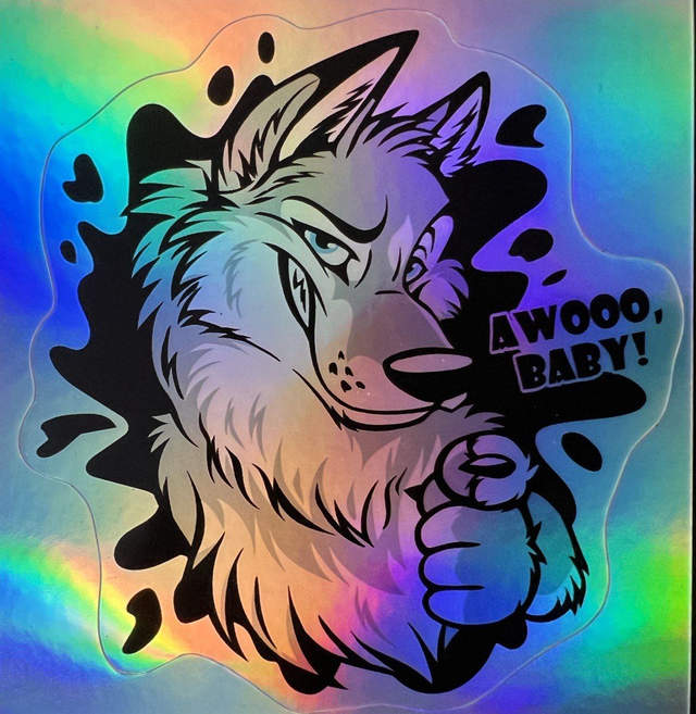 AWOO Baby holographic Sticker