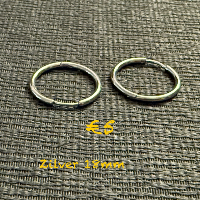 Oorbellen zilver 18mm