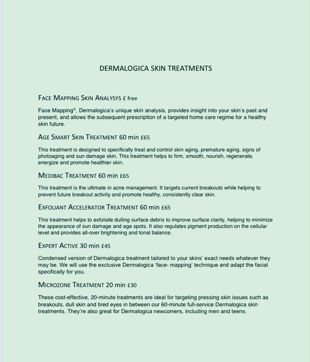 Dermalogica skin treatments