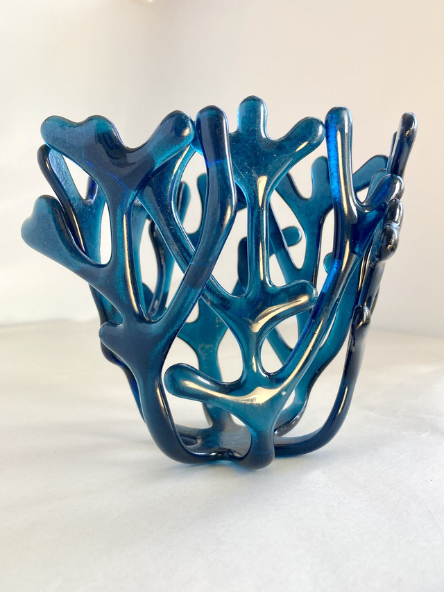 Dark blue coral vase