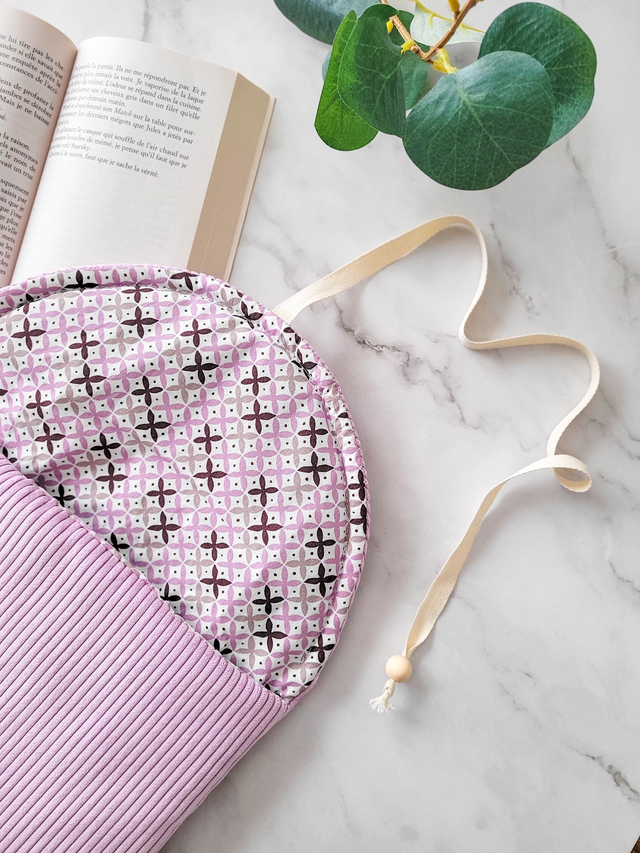 Pochette à livre Romy Velours parme