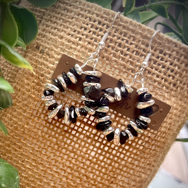 Boucles Java Agate Noire 