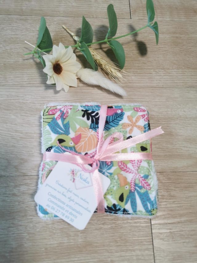 Lot de 7 lingettes lavables en éponge de bambou 