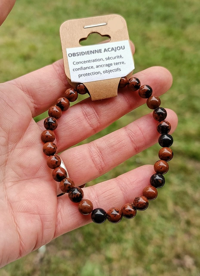 Bracelet Obsidienne acajou