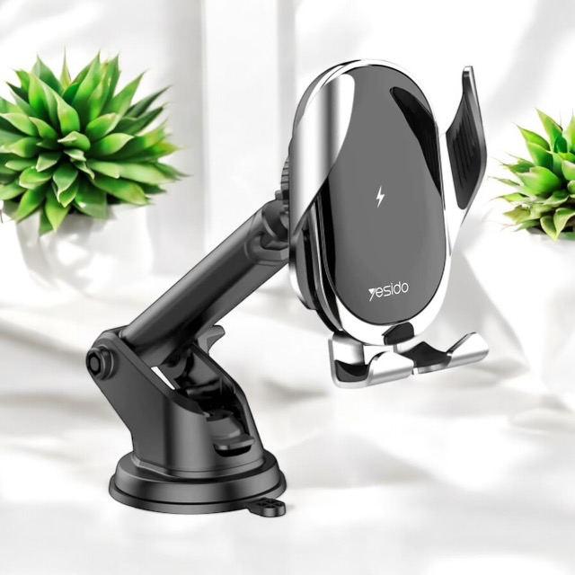 Support Smartphone Chargeur à Induction pour Voiture Yesido C78 Noir